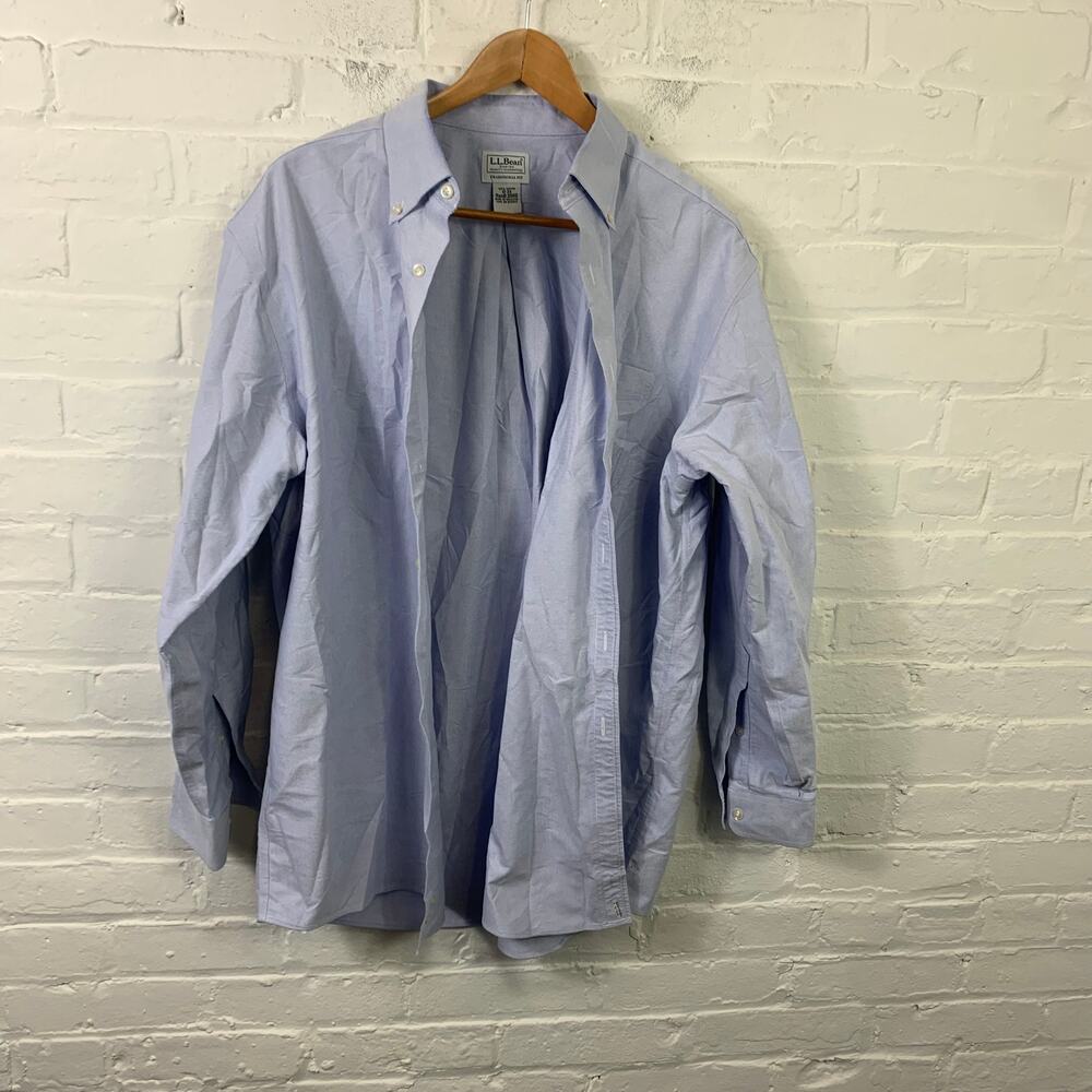 L.L. Bean Men's Casual Button-Down Shirt Traditional Fit Gray Size Large